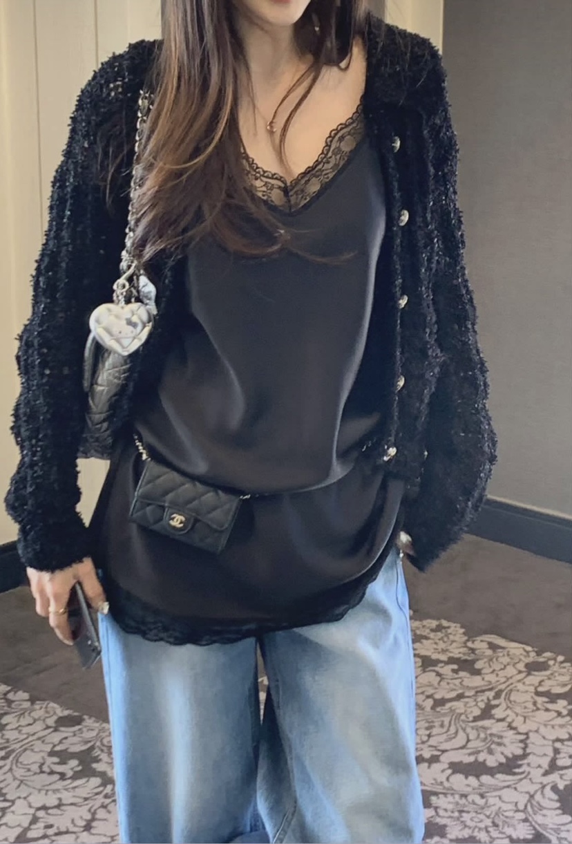 LA CREME東大門實拍女裝新款26春夏推薦熱賣休閑針織衫花呢LA CREME針織衫