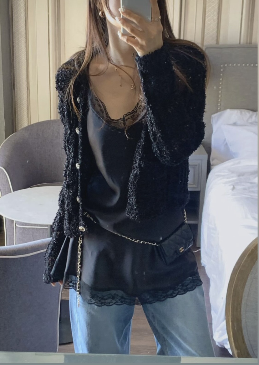 LA CREME東大門實拍女裝新款26春夏推薦熱賣休閑針織衫花呢LA CREME針織衫