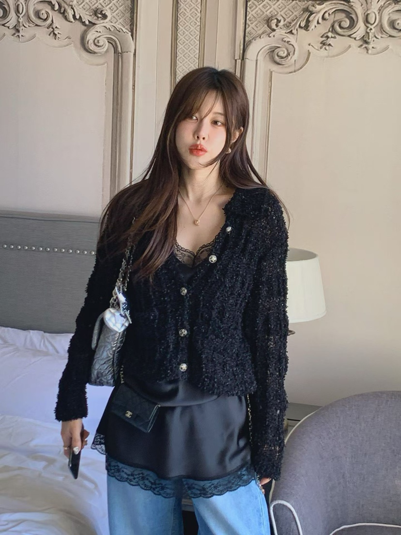 LA CREME東大門實拍女裝新款26春夏推薦熱賣休閑針織衫花呢LA CREME針織衫