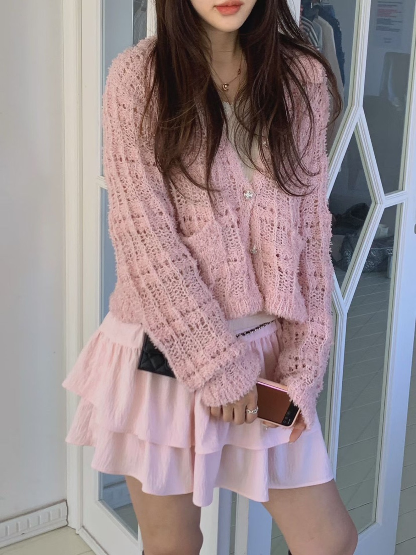 LA CREME東大門實拍女裝新款26春夏推薦熱賣休閑針織衫花呢LA CREME針織衫