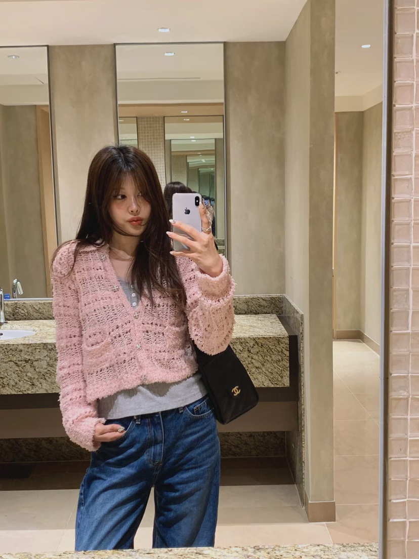 LA CREME東大門實拍女裝新款26春夏推薦熱賣休閑針織衫花呢LA CREME針織衫