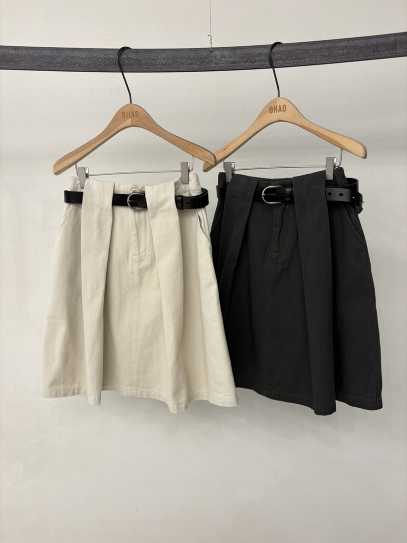 OHAO東大門代購女士新款職業人氣推薦熱賣26春夏短裙不含腰帶OHAO/HA MONG短裙