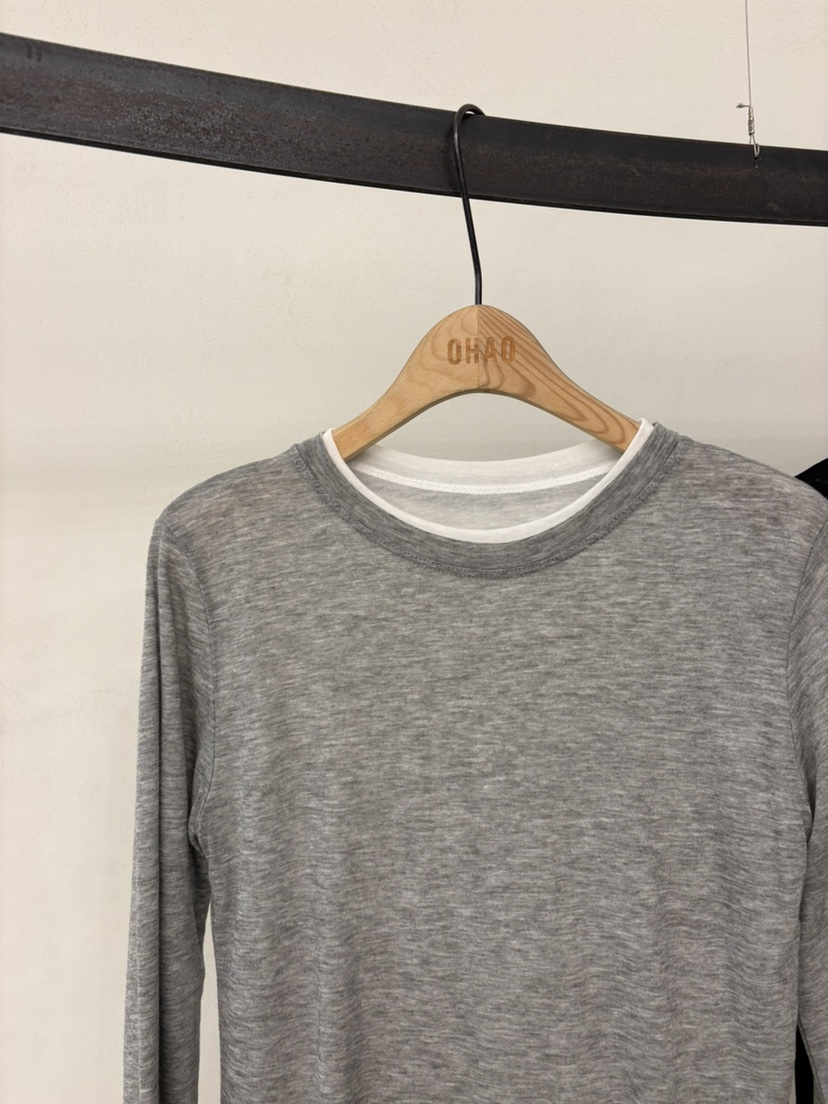 OHAO東大門代購女士新款26春夏休閑時尚推薦長袖T恤假兩件OHAO/HA MONG長袖T恤