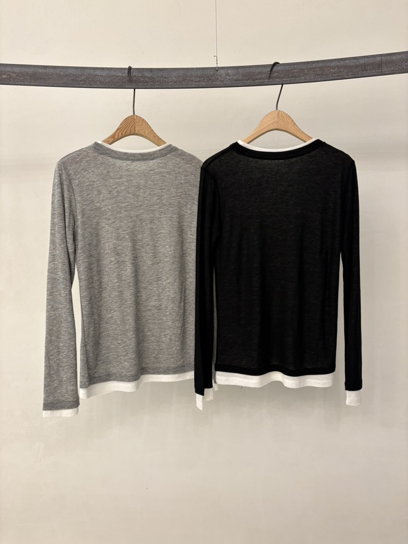 OHAO東大門代購女士新款26春夏休閑時尚推薦長袖T恤假兩件OHAO/HA MONG長袖T恤