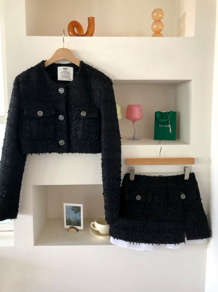 mars韓國直郵女士新品26春夏熱賣職業真品時尚短裙粗花呢mars短裙