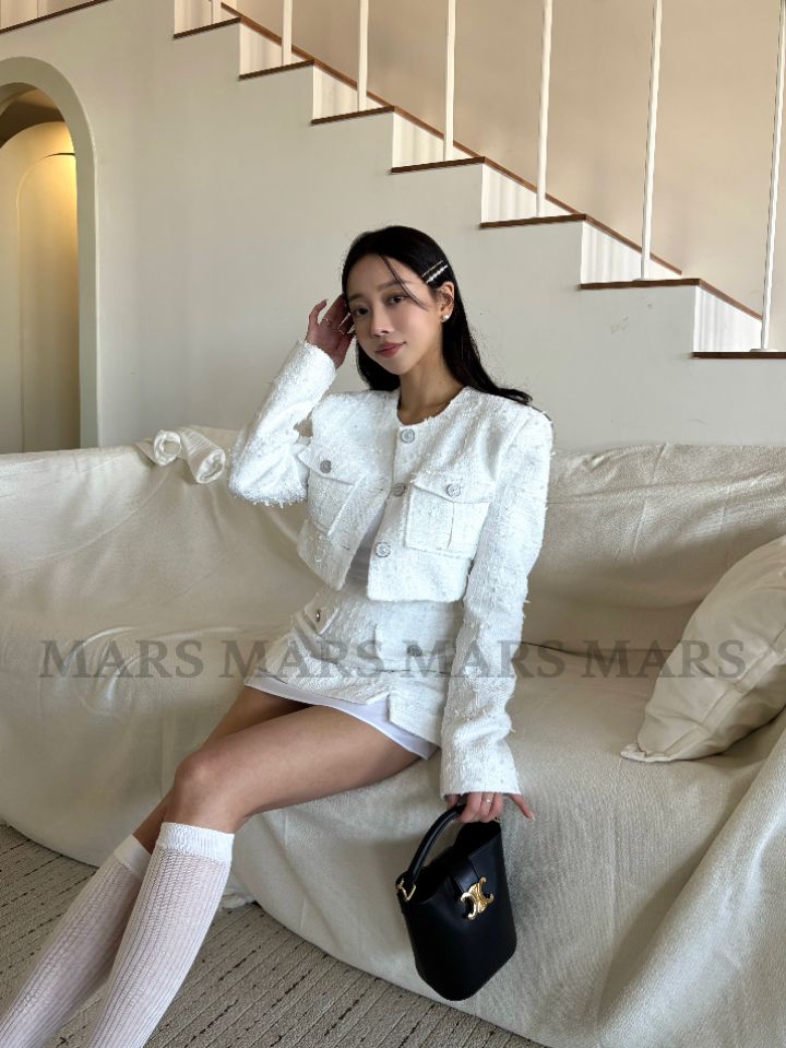 mars韓國直郵女士新品26春夏熱賣職業真品時尚短裙粗花呢mars短裙