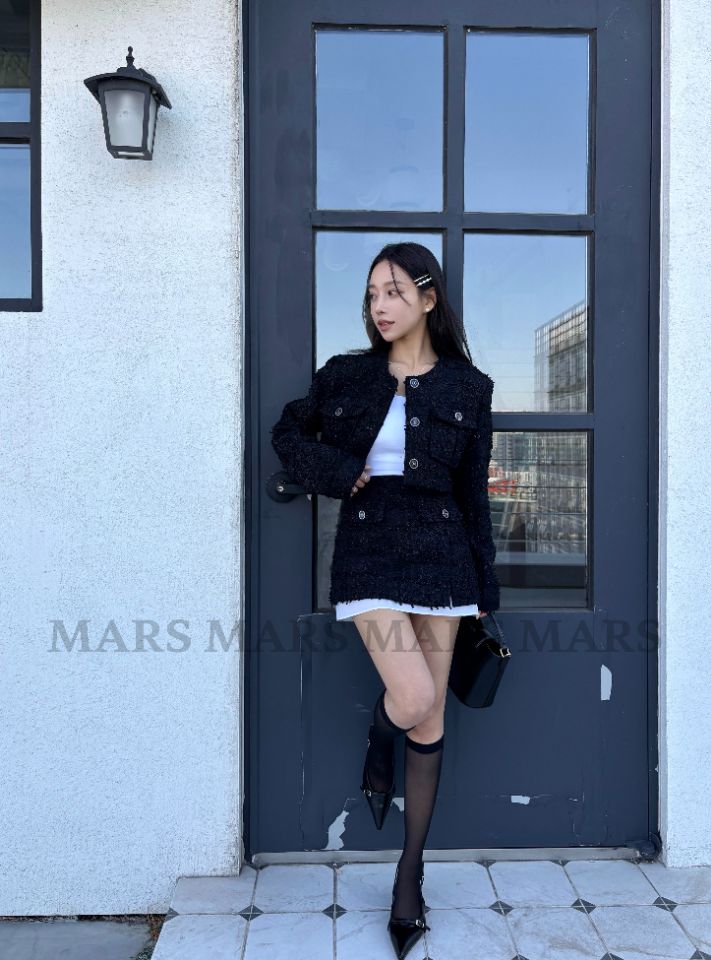 mars韓國直郵女士新品26春夏熱賣職業真品時尚短裙粗花呢mars短裙