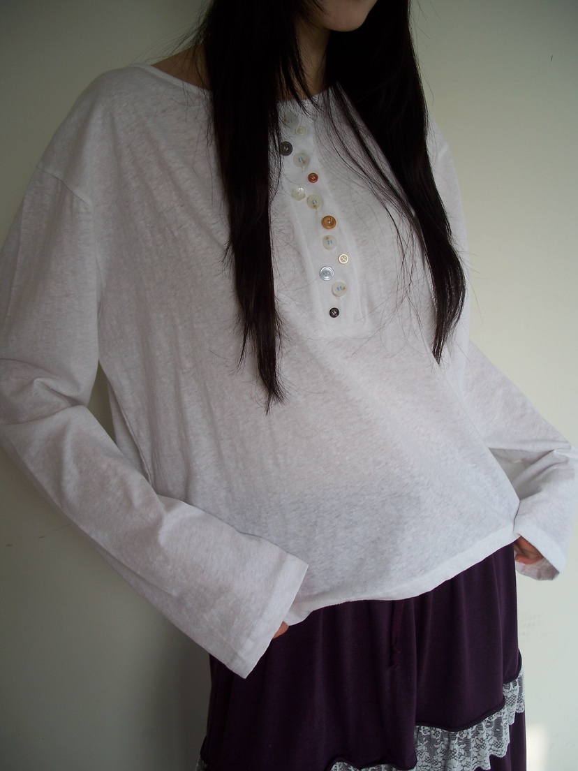 FLASH/I LOVE ME韓國直郵女裝新品26春夏真品長袖T恤紐扣FLASH/I LOVE ME長袖T恤