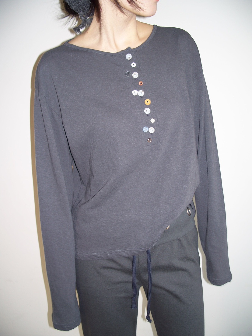 FLASH/I LOVE ME韓國直郵女裝新品26春夏真品長袖T恤紐扣FLASH/I LOVE ME長袖T恤