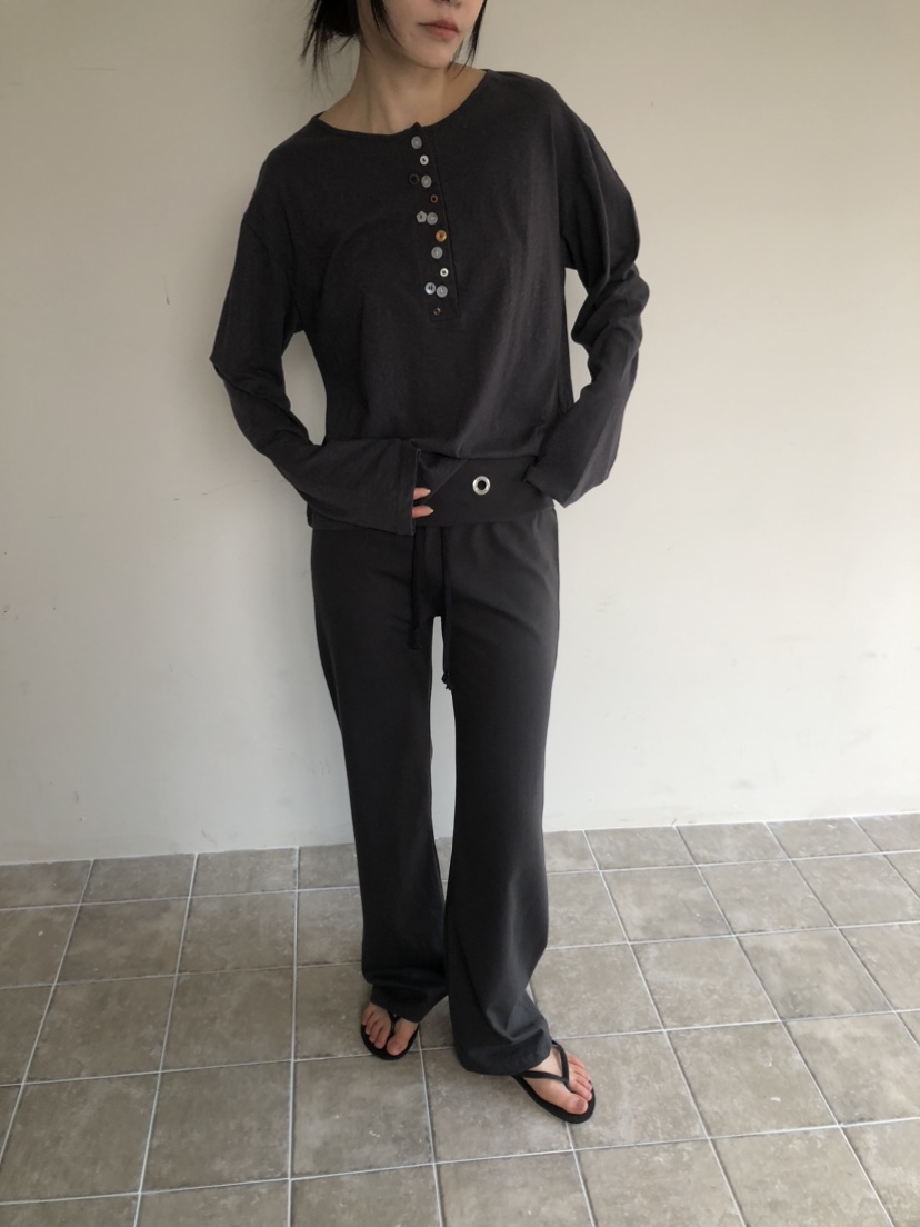 FLASH/I LOVE ME韓國直郵女裝新品26春夏真品長袖T恤紐扣FLASH/I LOVE ME長袖T恤