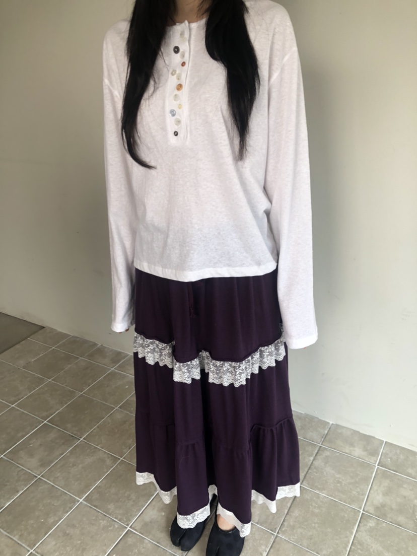 FLASH/I LOVE ME韓國直郵女裝新品26春夏真品長袖T恤紐扣FLASH/I LOVE ME長袖T恤