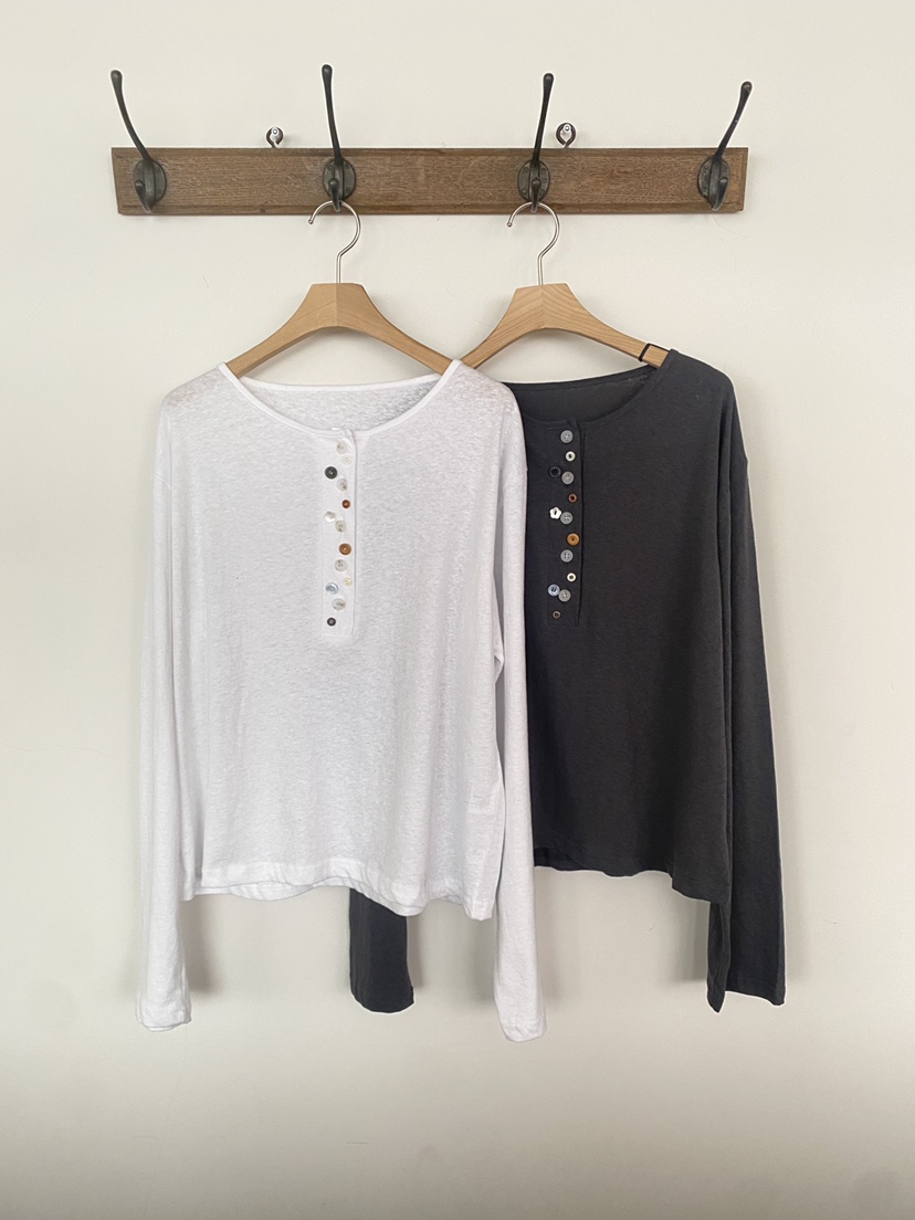 FLASH/I LOVE ME韓國直郵女裝新品26春夏真品長袖T恤紐扣FLASH/I LOVE ME長袖T恤