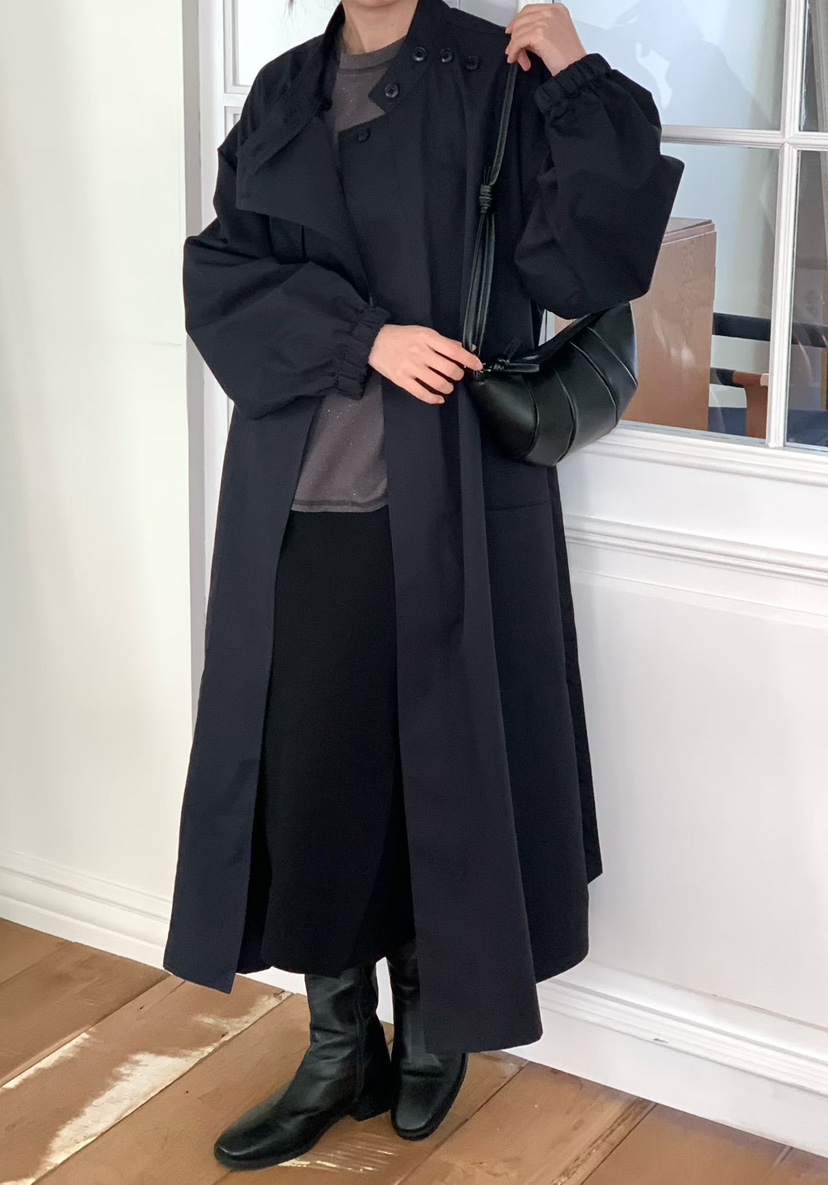 BINUS東大門直郵女士新款26春夏推薦人氣休閑長款風衣含腰帶BINUS長款風衣