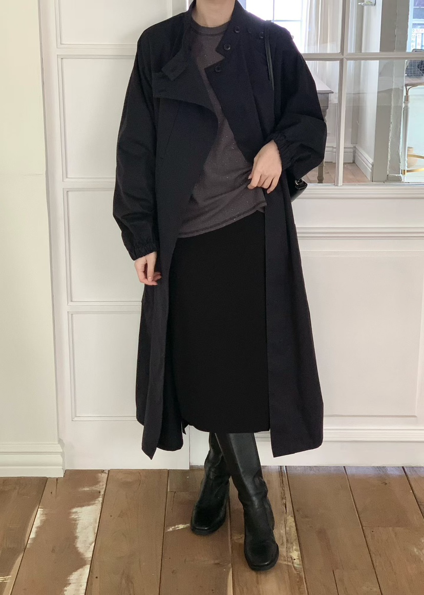 BINUS東大門直郵女士新款26春夏推薦人氣休閑長款風衣含腰帶BINUS長款風衣