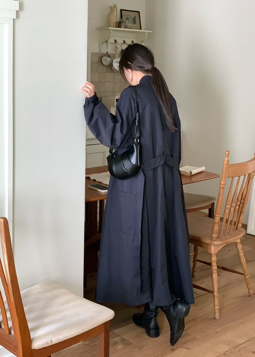 BINUS東大門直郵女士新款26春夏推薦人氣休閑長款風衣含腰帶BINUS長款風衣