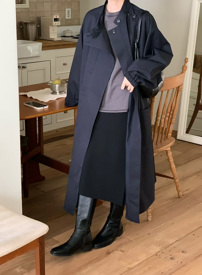 BINUS東大門直郵女士新款26春夏推薦人氣休閑長款風衣含腰帶BINUS長款風衣