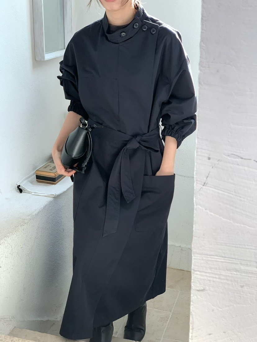 BINUS東大門直郵女士新款26春夏推薦人氣休閑長款風衣含腰帶BINUS長款風衣