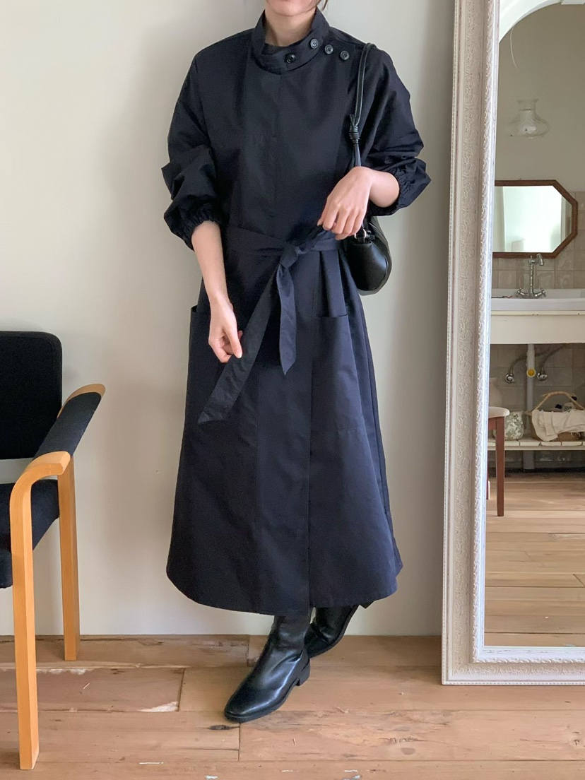 BINUS東大門直郵女士新款26春夏推薦人氣休閑長款風衣含腰帶BINUS長款風衣圖色1