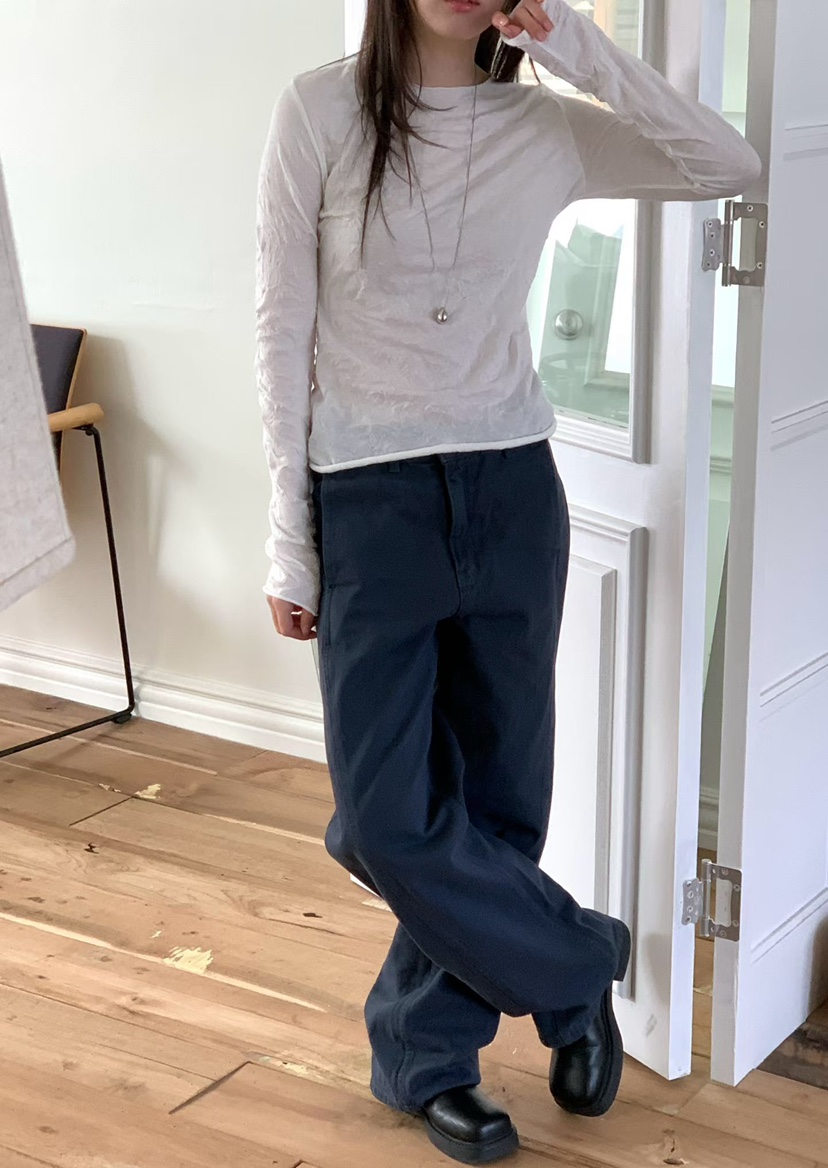 BINUS韓國代購女裝新款推薦熱賣真品職業26春夏人氣長袖T恤BINUS長袖T恤