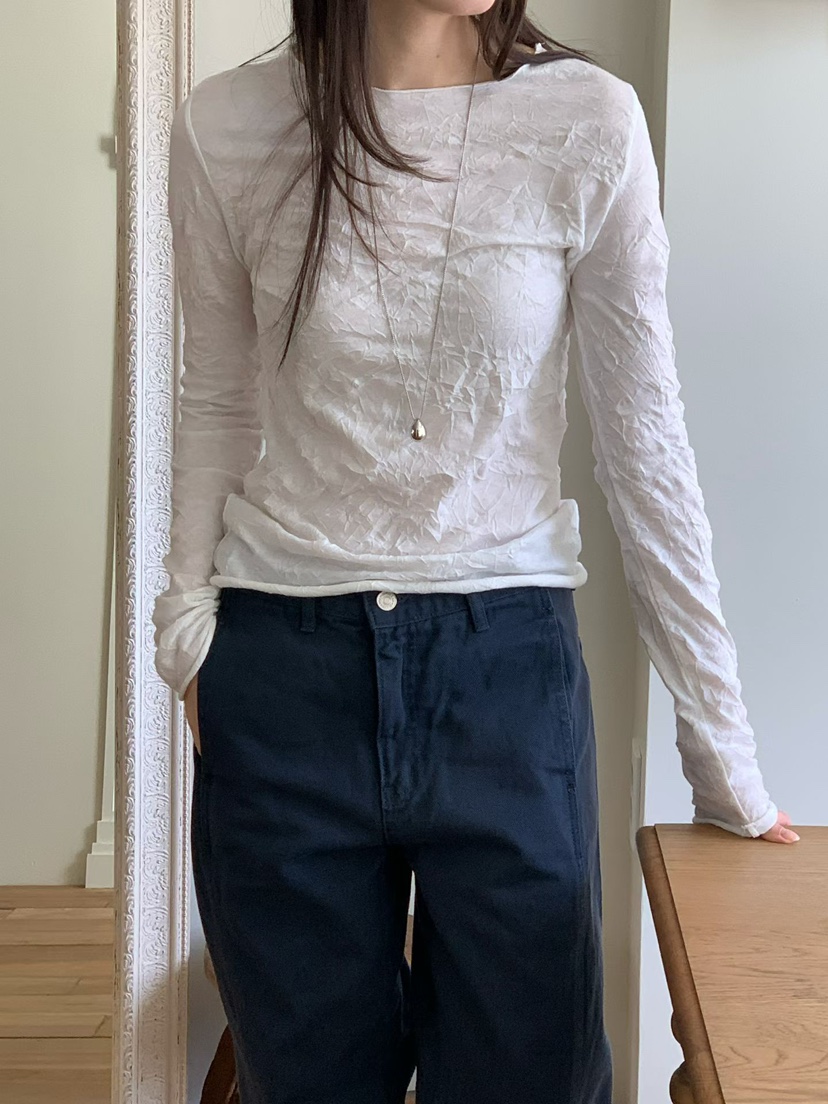 BINUS韓國代購女裝新款推薦熱賣真品職業26春夏人氣長袖T恤BINUS長袖T恤