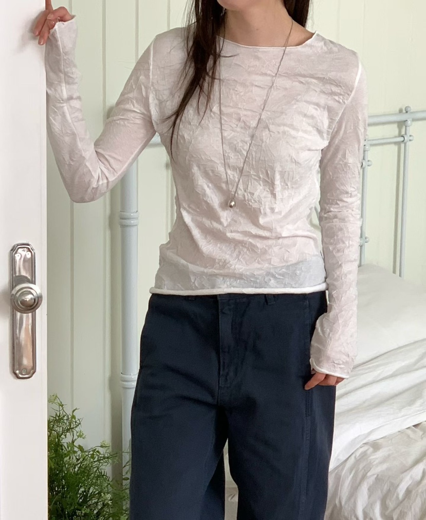 BINUS韓國代購女裝新款推薦熱賣真品職業26春夏人氣長袖T恤BINUS長袖T恤