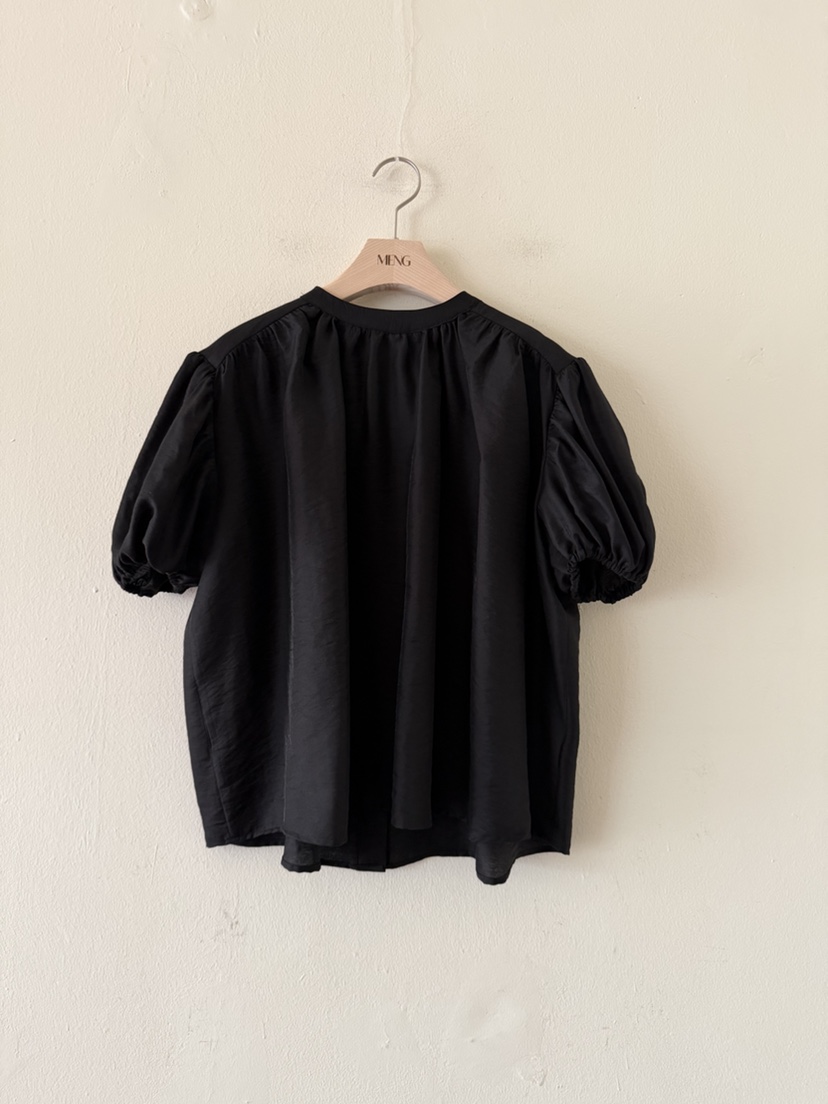 MENG韓國代購女士新品時尚熱賣職業26春夏襯衫蕾絲衫褶皺MENG襯衫/蕾絲衫圖色1