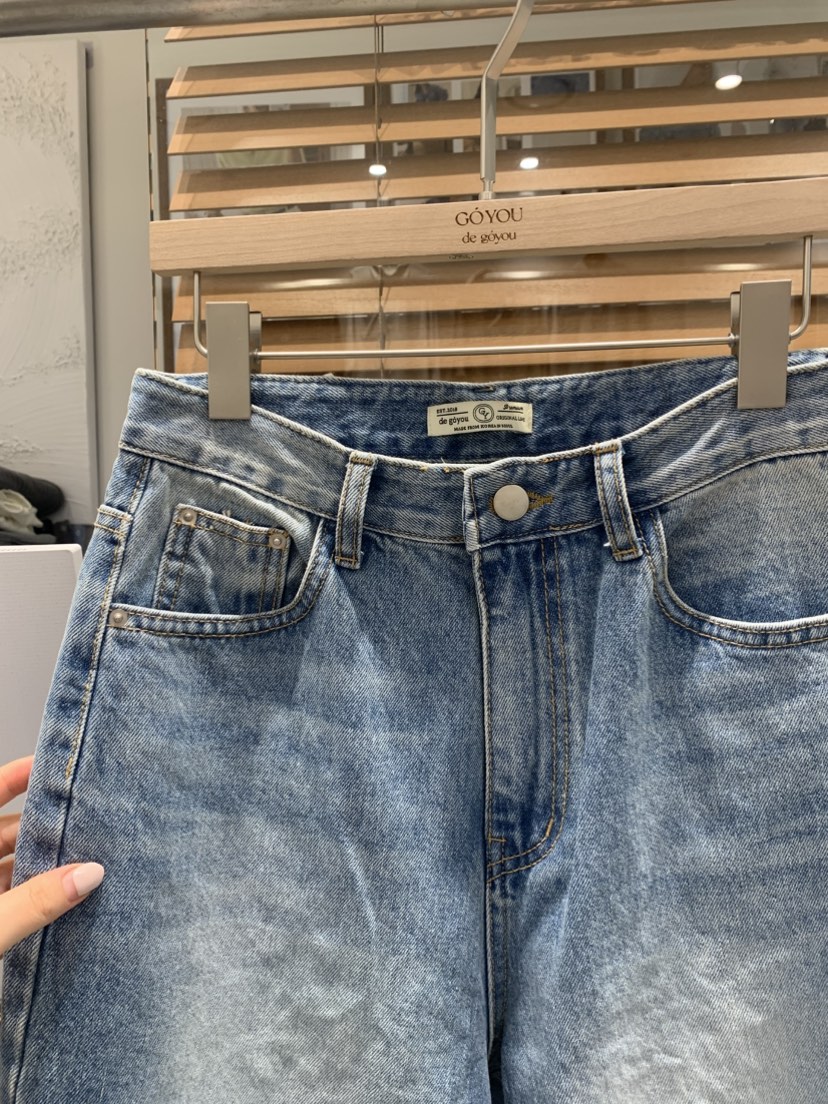 DE GO YOU東大門實拍女士新品人氣真品休閑牛仔褲修身喇叭DE GO YOU牛仔褲