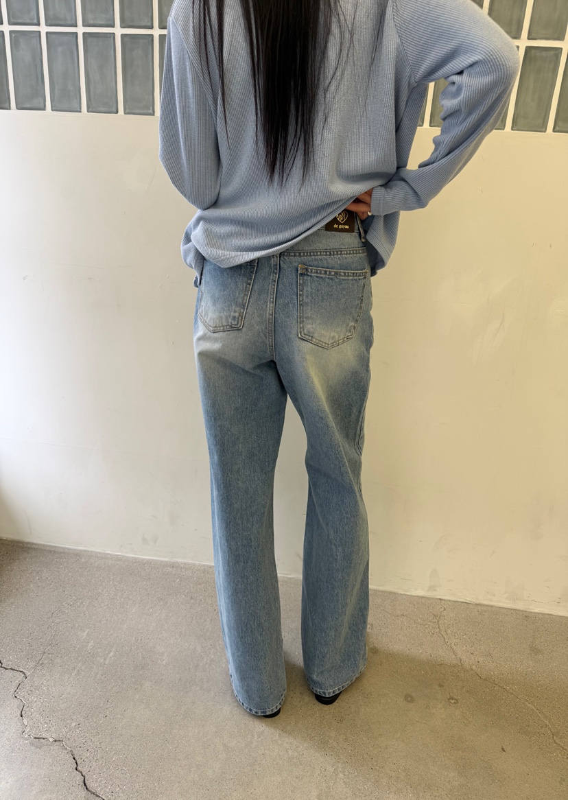 DE GO YOU東大門實拍女士新品人氣真品休閑牛仔褲修身喇叭DE GO YOU牛仔褲