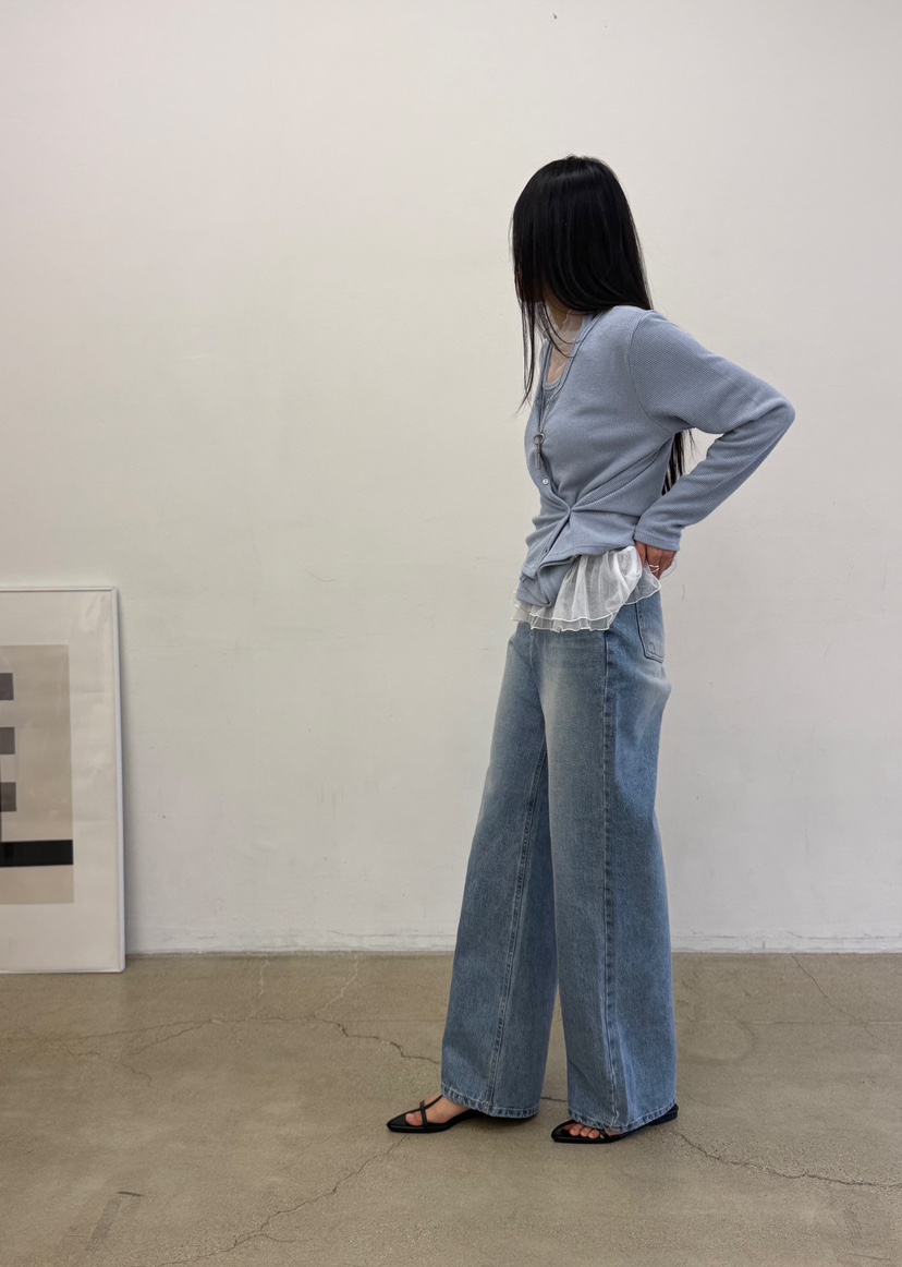 DE GO YOU東大門實拍女士新品人氣真品休閑牛仔褲修身喇叭DE GO YOU牛仔褲