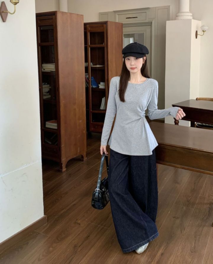 BOBBIE DOLL東大門代購女士新品職業推薦休閑熱賣長袖T恤BOBBIE DOLL長袖T恤