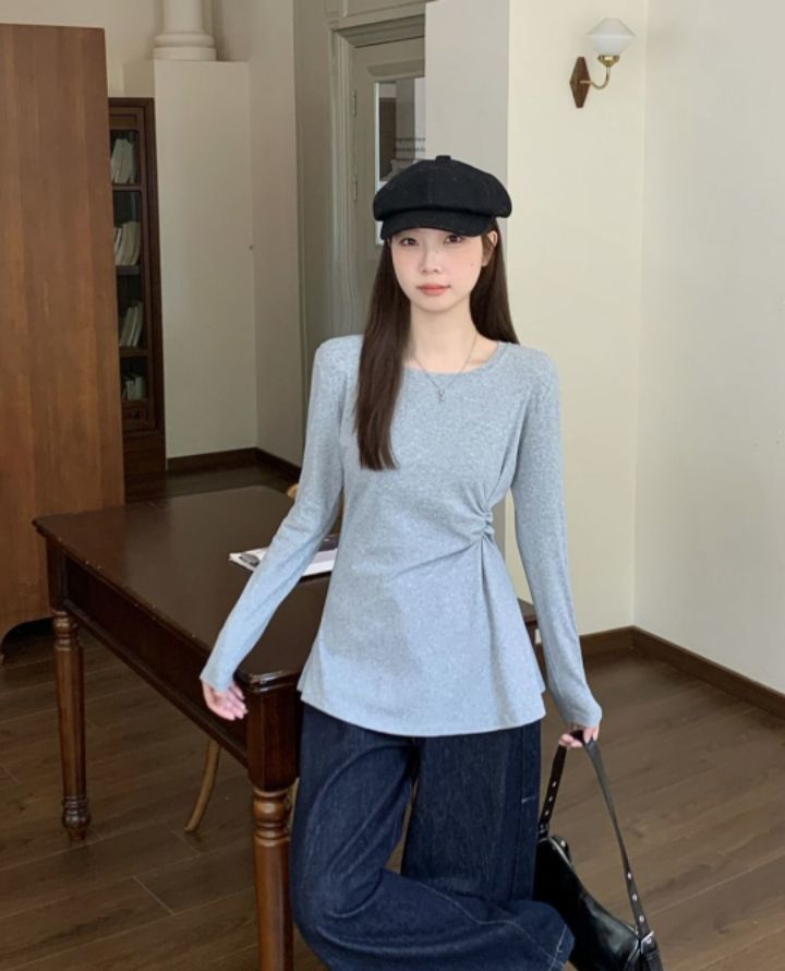 BOBBIE DOLL東大門代購女士新品職業推薦休閑熱賣長袖T恤BOBBIE DOLL長袖T恤