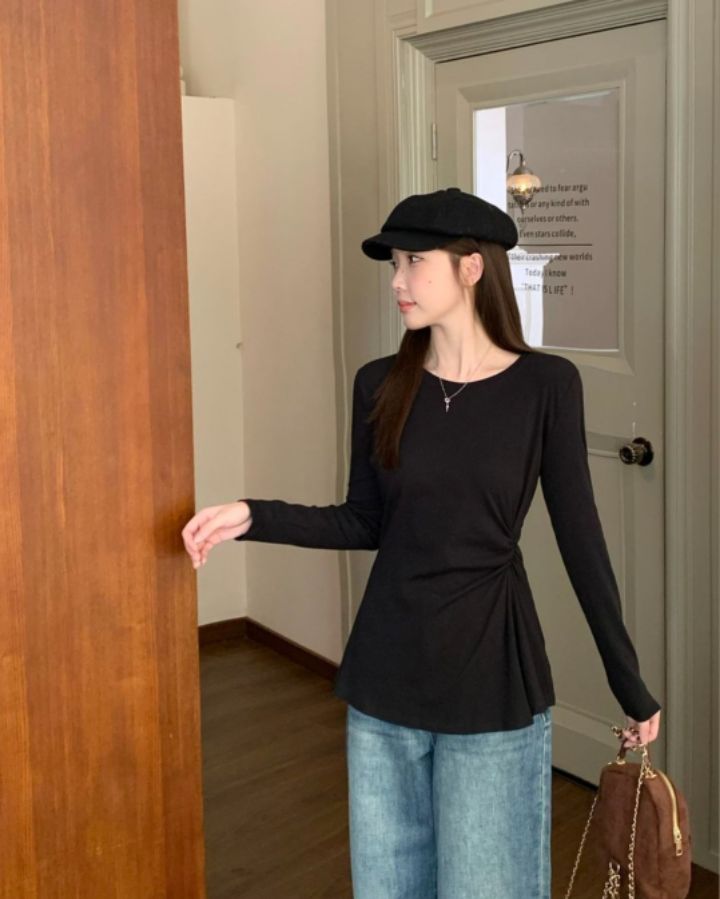 BOBBIE DOLL東大門代購女士新品職業推薦休閑熱賣長袖T恤BOBBIE DOLL長袖T恤