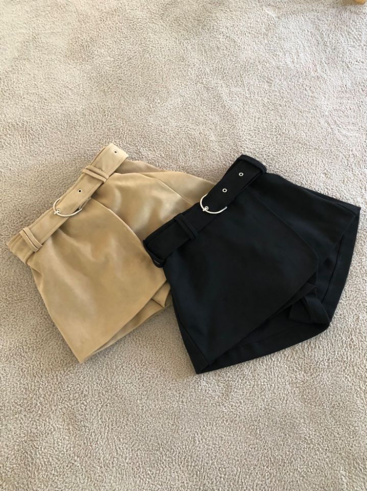 mars東大門實拍女士新款推薦時尚職業休閑26春夏裙褲含腰帶絨mars裙褲