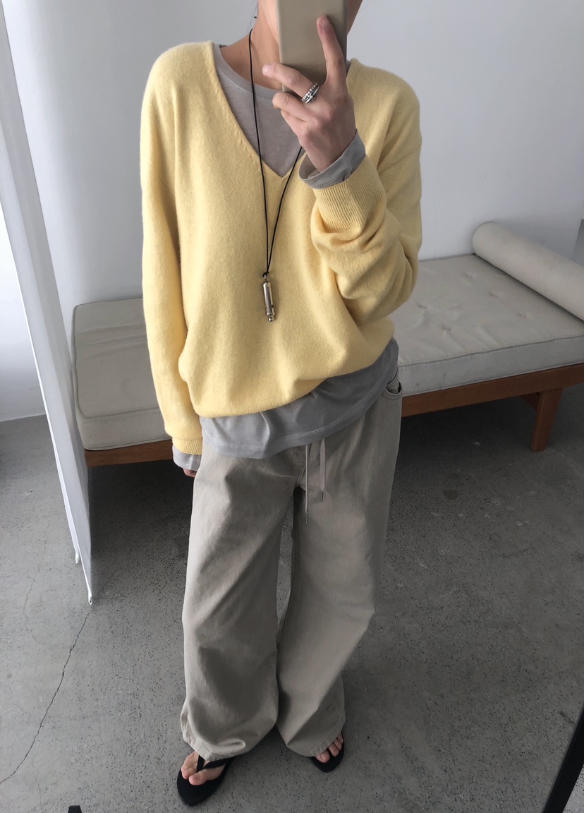 ROMANTICIZE韓國直郵女士新款職業休閑推薦時尚針織衫V領ROMANTICIZE針織衫