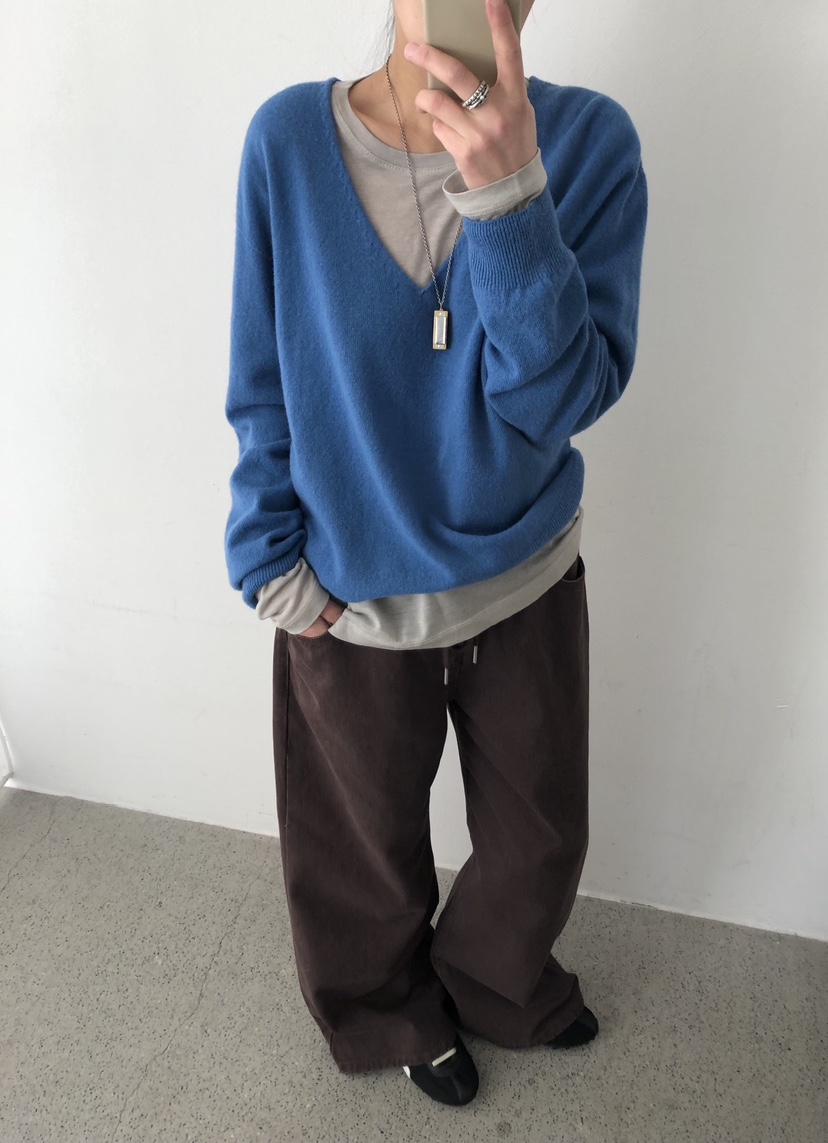 ROMANTICIZE韓國直郵女士新款職業休閑推薦時尚針織衫V領ROMANTICIZE針織衫