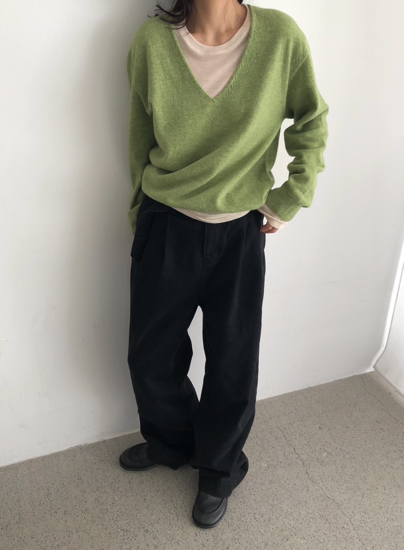 ROMANTICIZE韓國直郵女士新款職業休閑推薦時尚針織衫V領ROMANTICIZE針織衫