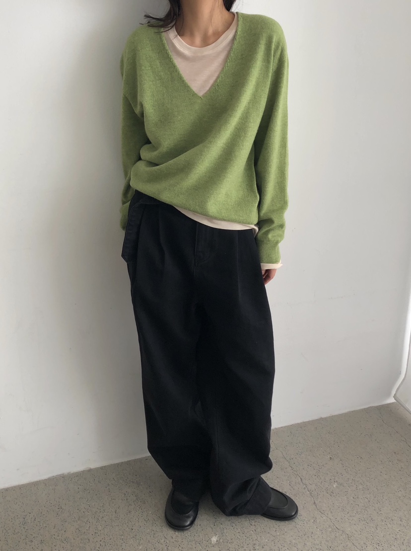 ROMANTICIZE韓國直郵女士新款職業休閑推薦時尚針織衫V領ROMANTICIZE針織衫