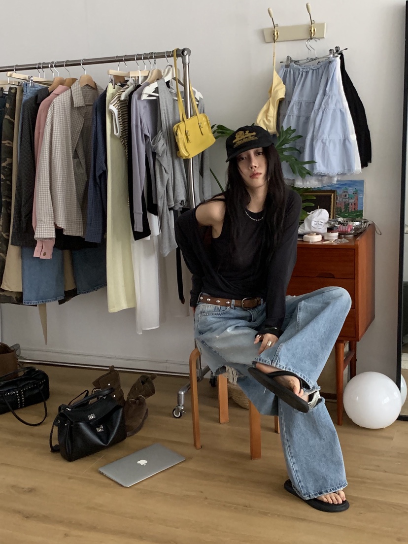 SUNDER MARKET韓國直郵女士新款熱賣真品人氣推薦長袖T恤SUNDER MARKET長袖T恤