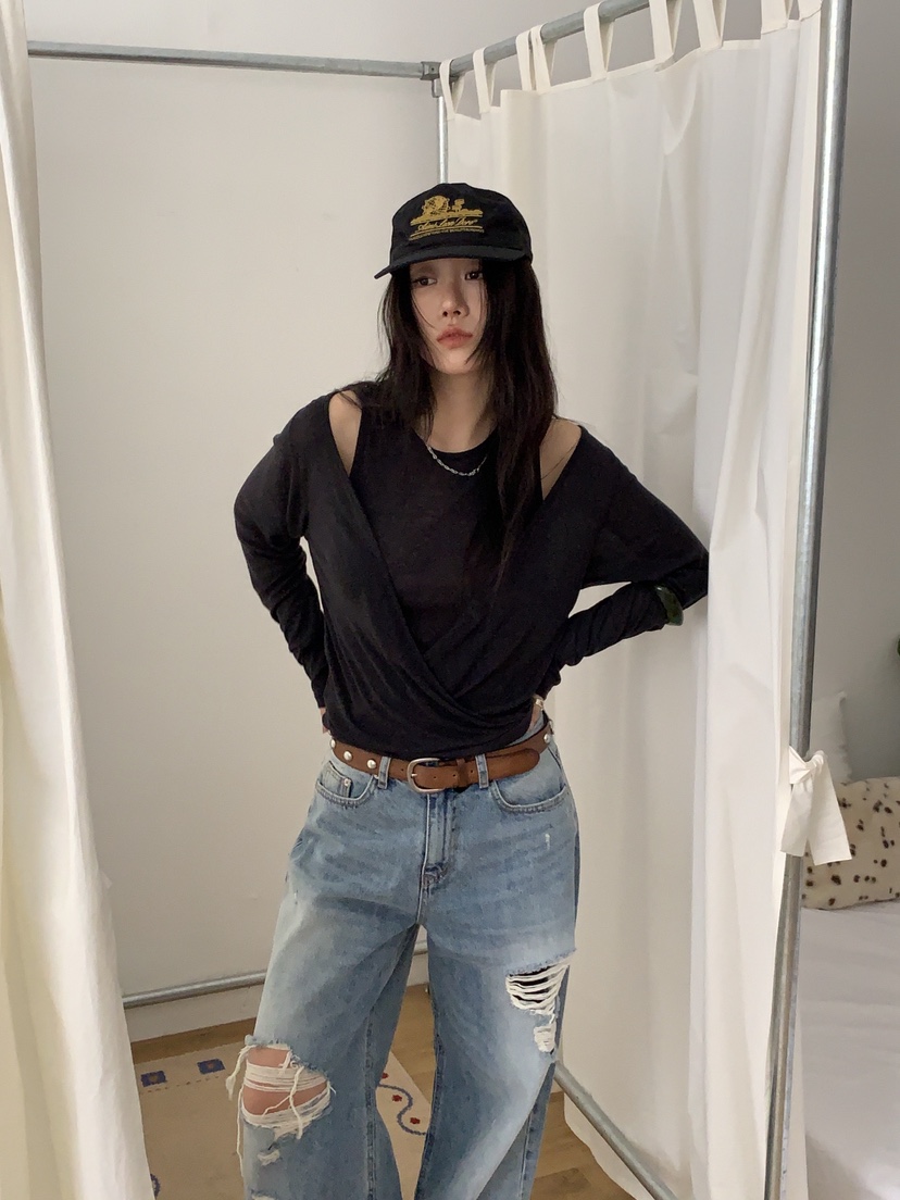 SUNDER MARKET韓國直郵女士新款熱賣真品人氣推薦長袖T恤SUNDER MARKET長袖T恤