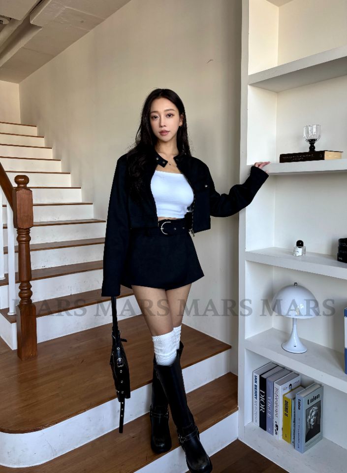 mars韓國代購女士新品時尚26春夏熱賣人氣休閑真品夾克麂皮mars夾克