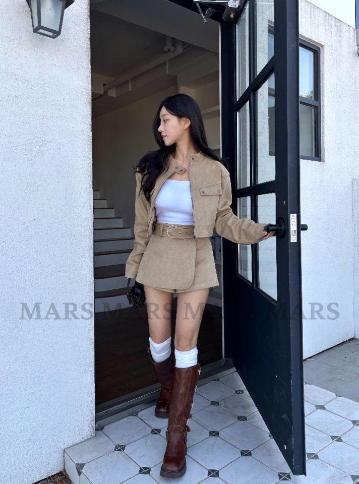 mars韓國代購女士新品時尚26春夏熱賣人氣休閑真品夾克麂皮mars夾克