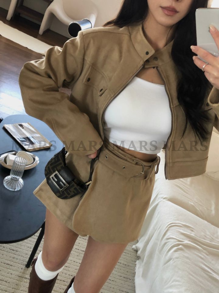 mars韓國代購女士新品時尚26春夏熱賣人氣休閑真品夾克麂皮mars夾克