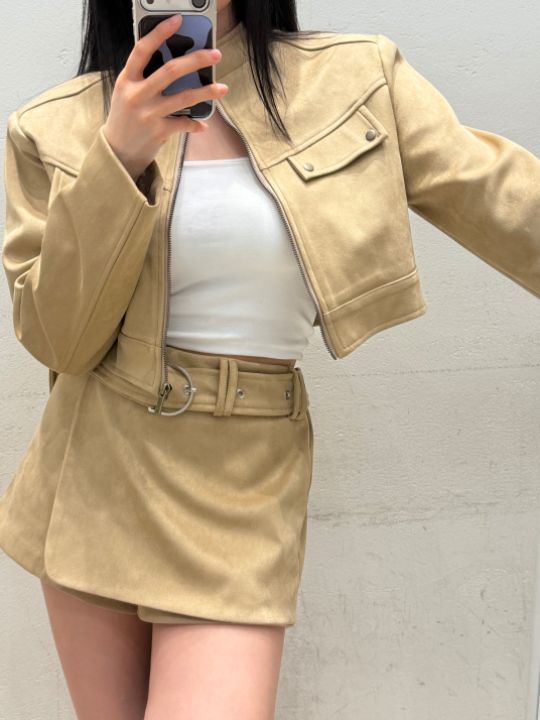 mars韓國代購女士新品時尚26春夏熱賣人氣休閑真品夾克麂皮mars夾克