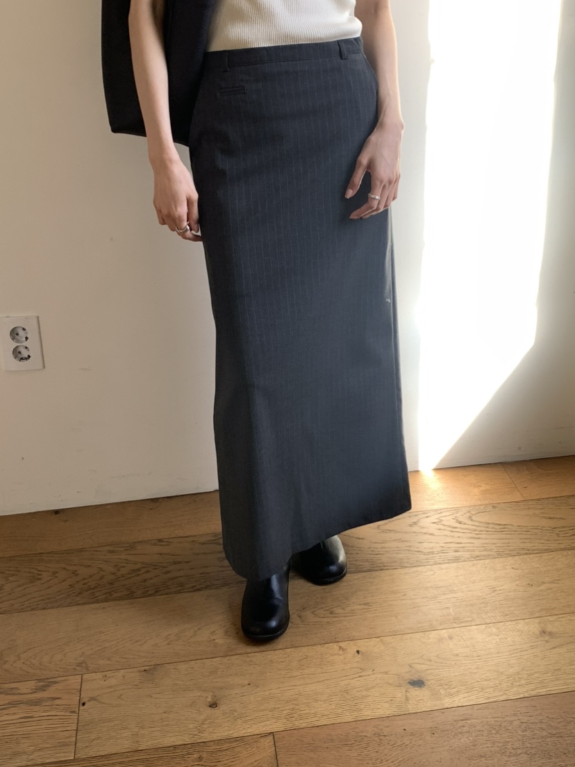 NOTICE東大門實拍女士新品休閑人氣職業26春夏真品長裙條紋NOTICE長裙