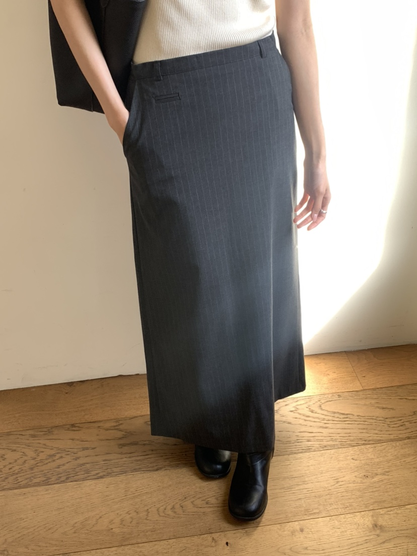 NOTICE東大門實拍女士新品休閑人氣職業26春夏真品長裙條紋NOTICE長裙