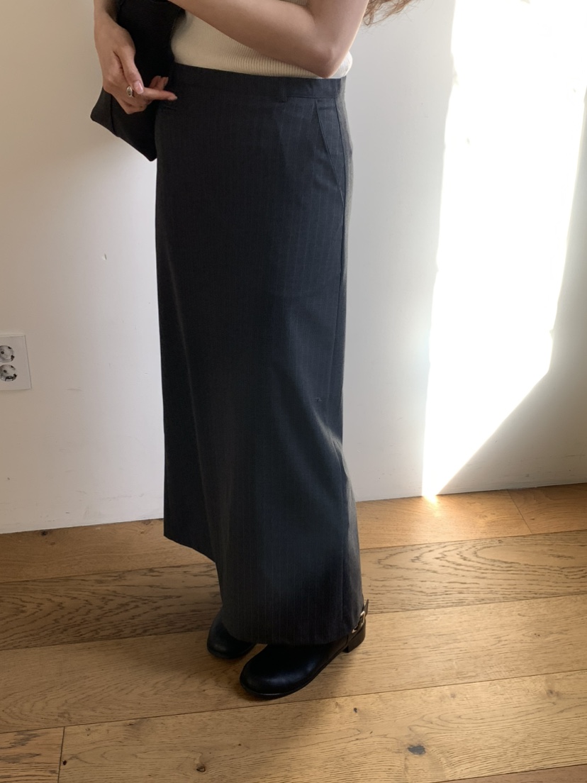 NOTICE東大門實拍女士新品休閑人氣職業26春夏真品長裙條紋NOTICE長裙