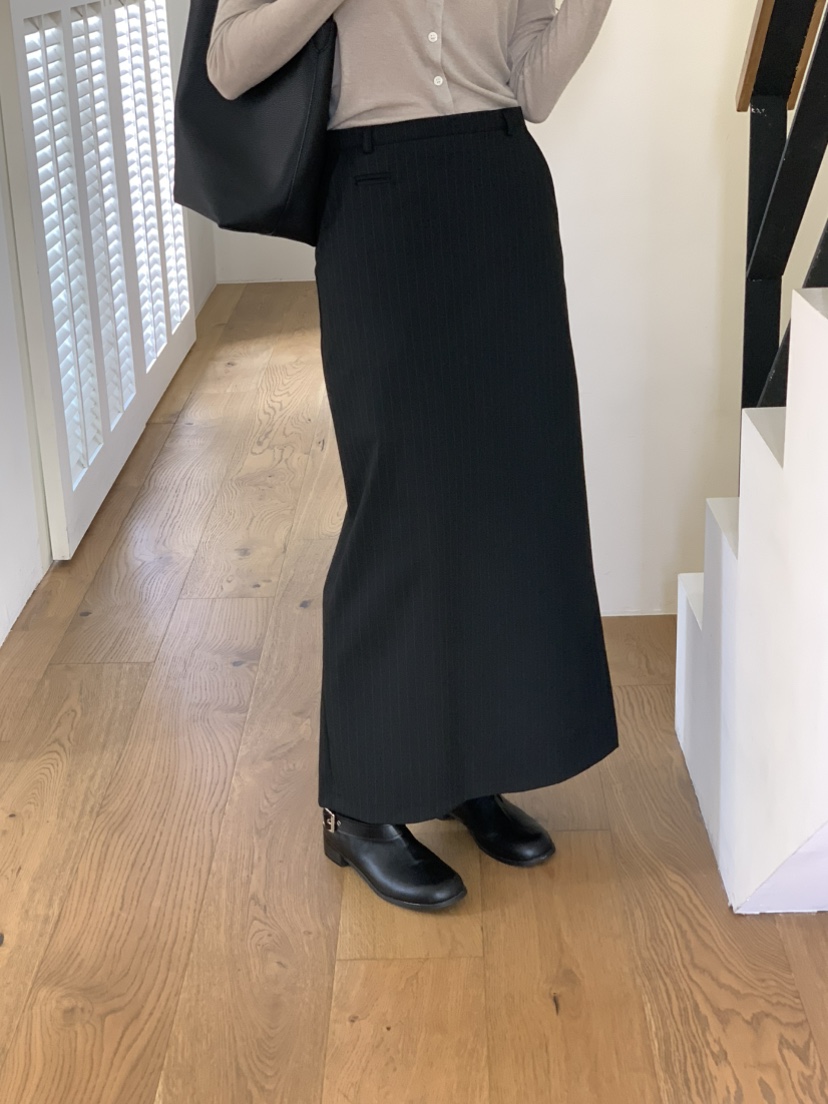 NOTICE東大門實拍女士新品休閑人氣職業26春夏真品長裙條紋NOTICE長裙