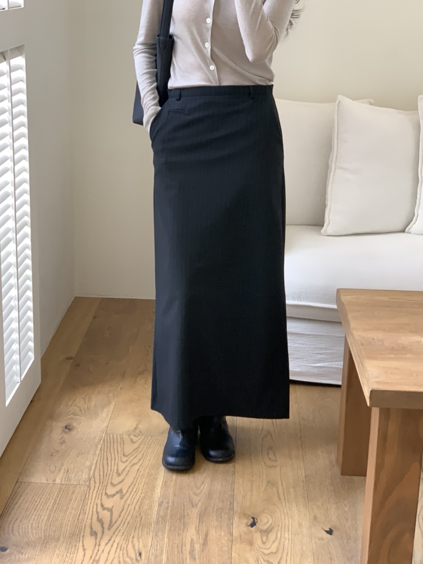 NOTICE東大門實拍女士新品休閑人氣職業26春夏真品長裙條紋NOTICE長裙