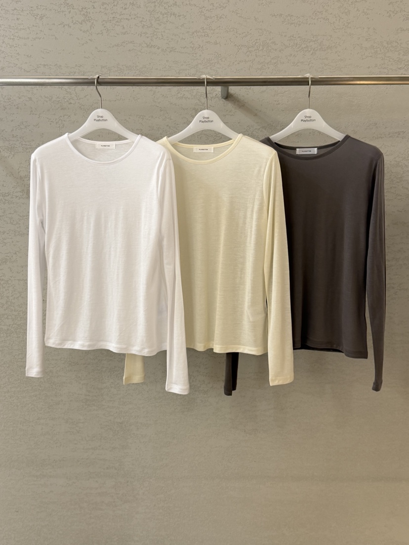 PLAYBUTTON-P韓國直郵女士新款職業時尚真品26春夏長袖T恤PLAYBUTTON長袖T恤