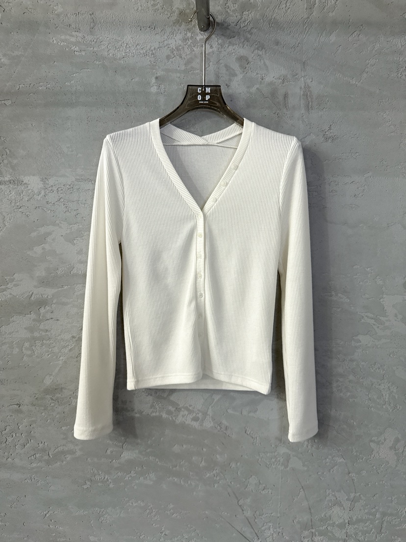 COME OPEN/HAPER東大門代購女裝新品人氣時尚長袖T恤紐扣COME OPEN/HAPER長袖T恤圖色1